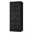 Hanover Ready Assembled 2 Door Wardrobe In Deep Black & Black Matt