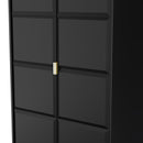 Hanover Ready Assembled 2 Door Wardrobe In Deep Black & Black Matt