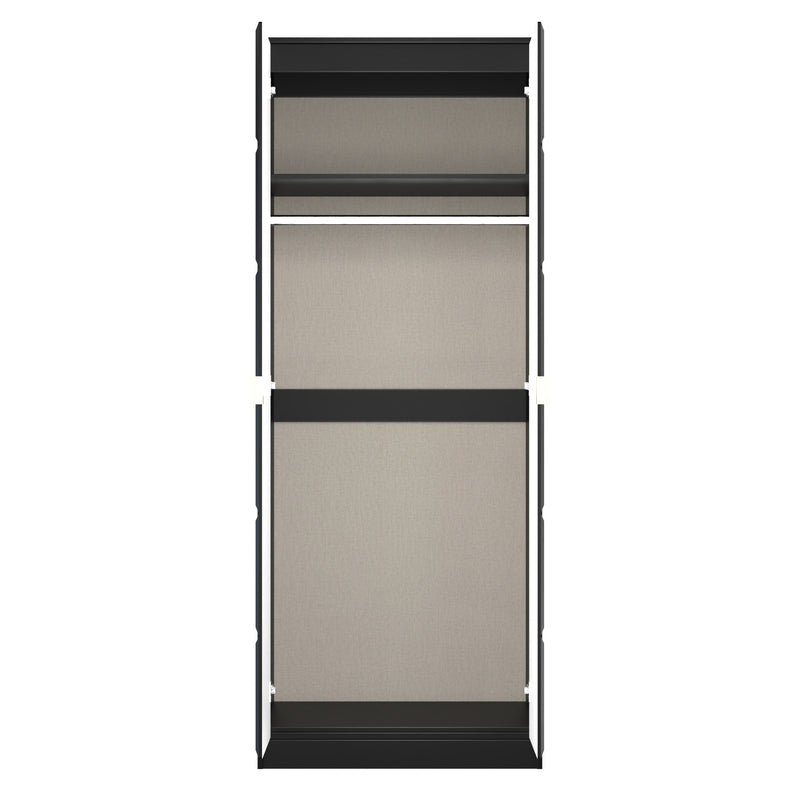 Hanover Ready Assembled 2 Door Wardrobe In Deep Black & Black Matt