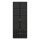 Hanover Ready Assembled 2 Door 2 Drawer Wardrobe in Deep Black & Black Matt