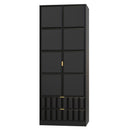 Hanover Ready Assembled 2 Door 2 Drawer Wardrobe in Deep Black & Black Matt