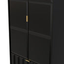 Hanover Ready Assembled 2 Door 2 Drawer Wardrobe in Deep Black & Black Matt