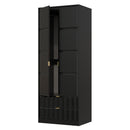 Hanover Ready Assembled 2 Door 2 Drawer Wardrobe in Deep Black & Black Matt