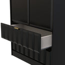 Hanover Ready Assembled 2 Door 2 Drawer Wardrobe in Deep Black & Black Matt