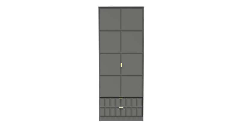 Hanover Ready Assembled 2 Door 2 Drawer Wardrobe in Dusk Grey