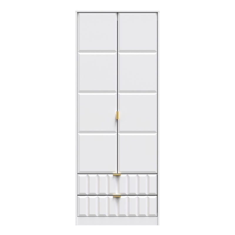 Hanover Ready Assembled 2 Door 2 Drawer Wardrobe in White Matt