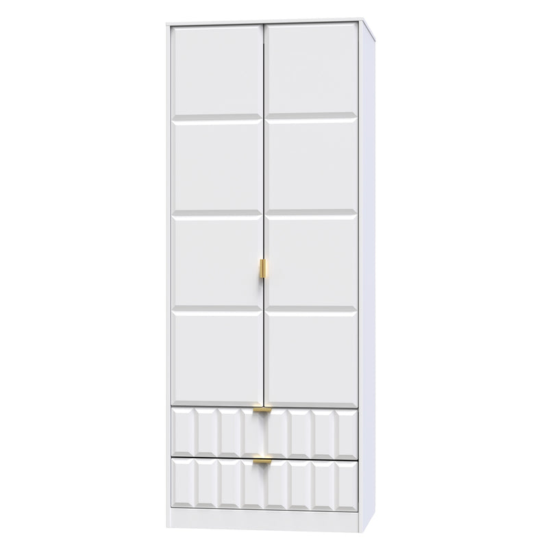Hanover Ready Assembled 2 Door 2 Drawer Wardrobe in White Matt