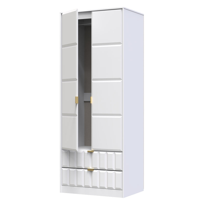 Hanover Ready Assembled 2 Door 2 Drawer Wardrobe in White Matt