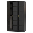 Hanover Ready Assembled 3 Door Wardrobe in Deep Black & Black Matt