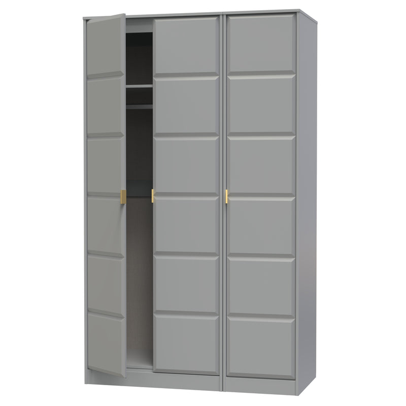 Hanover Ready Assembled 3 Door Wardrobe in Dusk Grey