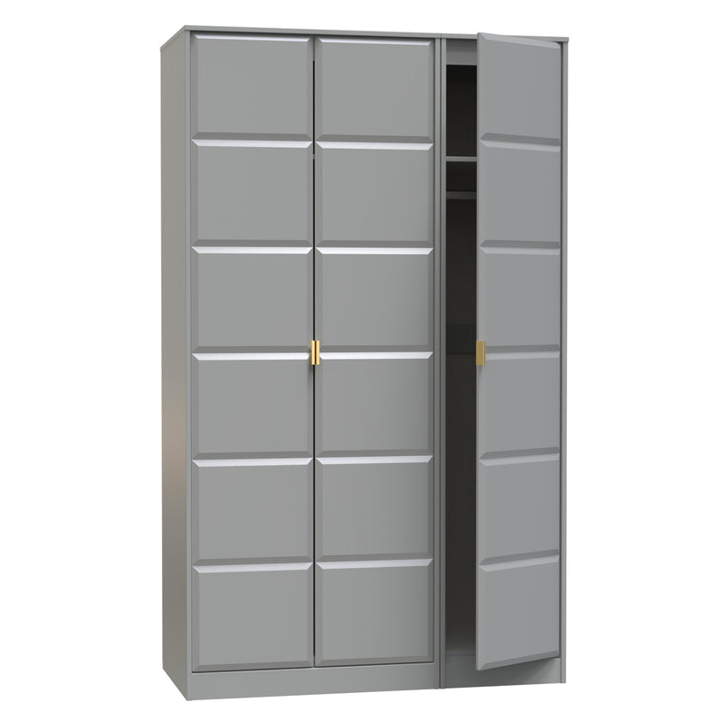 Hanover Ready Assembled 3 Door Wardrobe in Dusk Grey