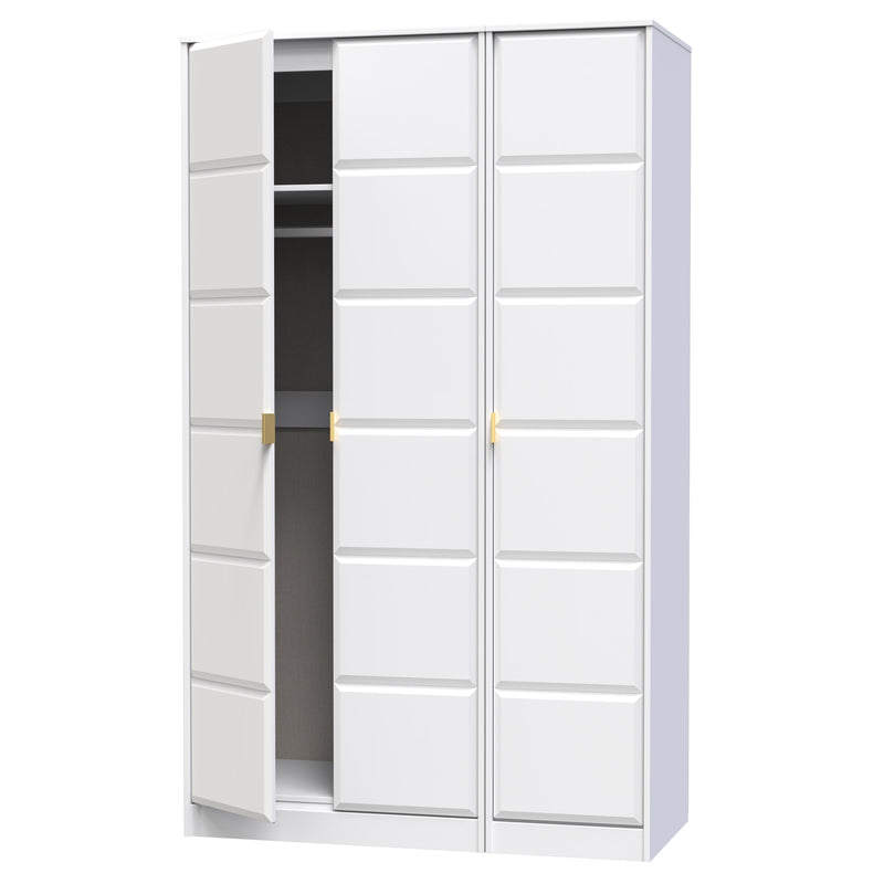 Hanover Ready Assembled 3 Door Wardrobe in White Matt