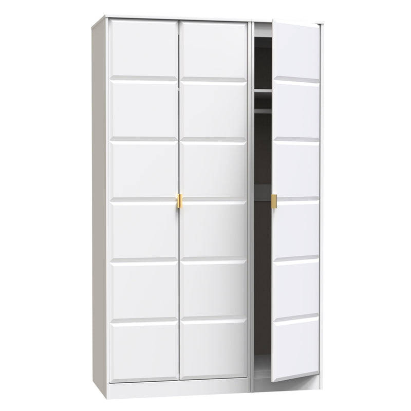 Hanover Ready Assembled 3 Door Wardrobe in White Matt