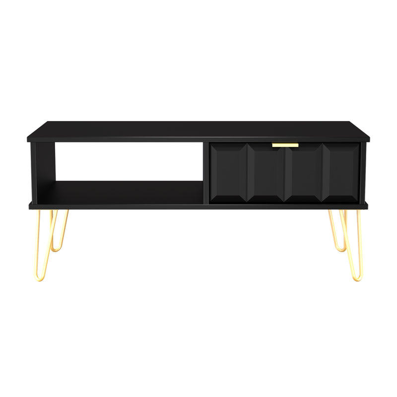 Hanover Ready Assembled 1 Drawer Coffee Table in Deep Black & Black Matt