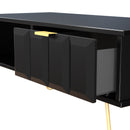 Hanover Ready Assembled 1 Drawer Coffee Table in Deep Black & Black Matt