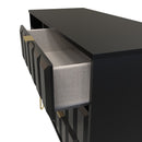 Hanover Ready Assembled 3 Drawer TV Unit in Deep Black & Black Matt