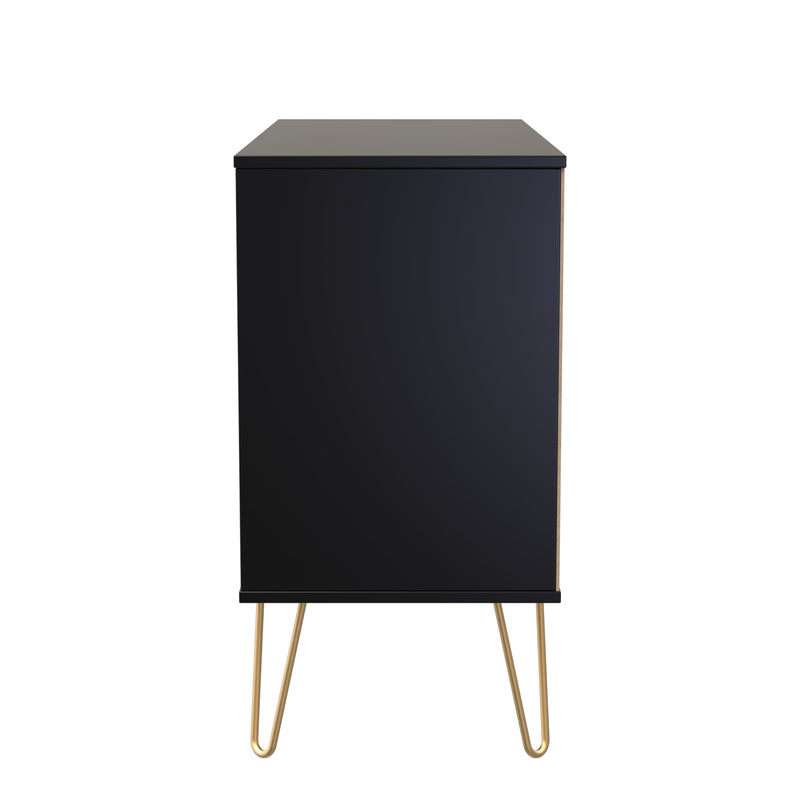 Hanover Ready Assembled 3 Drawer TV Unit in Deep Black & Black Matt