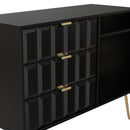 Hanover Ready Assembled 3 Drawer TV Unit in Deep Black & Black Matt