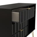 Hanover Ready Assembled 3 Drawer TV Unit in Deep Black & Black Matt