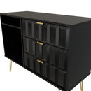 Hanover Ready Assembled 3 Drawer TV Unit in Deep Black & Black Matt