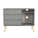 Hanover Ready Assembled 3 Drawer TV Unit in Dusk Grey