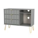 Hanover Ready Assembled 3 Drawer TV Unit in Dusk Grey