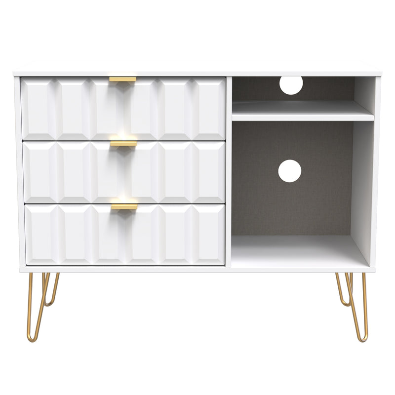 Hanover Ready Assembled 3 Drawer TV Unit in White Matt