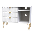 Hanover Ready Assembled 3 Drawer TV Unit in White Matt