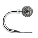 Cut Glass - Pair of Holdaback Tiebacks with End Finials in Chrome