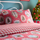Fusion Christmas Vintage Frames Duvet Cover Set in Red