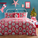 Fusion Christmas Vintage Frames Duvet Cover Set in Red