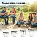 Outsunny 2ft Folding Camping Table, Picnic Table With Storage Layer, Black