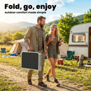 Outsunny 2ft Folding Camping Table, Picnic Table With Storage Layer, Black