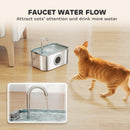 PawHut 3.2L Cat Water Fountain for Drinking Stainless Steel Ultra-Silent