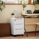 HOMCOM Modern 3-Drawer Locking File Cabinet Mobile Filing Cabinet