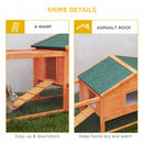 PawHut Wooden Rabbit Hutch Guinea Pig Hutch, Orange, 309 x 70 x 87cm
