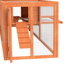 PawHut Wooden Rabbit Hutch Guinea Pig Hutch, Orange, 309 x 70 x 87cm