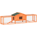 PawHut Wooden Rabbit Hutch Guinea Pig Hutch, Orange, 309 x 70 x 87cm