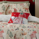 Fusion Christmas Woodland Animals Filled Cushion In Red