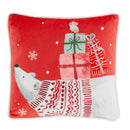 Fusion Christmas Woodland Animals Filled Cushion In Red