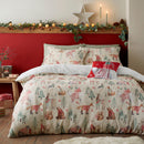 Fusion Christmas Woodland Animals Filled Cushion In Red