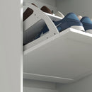 HOMCOM Narrow Shoe Cabinet with 3 Flip Drawers for 18 Pairs of Shoes White