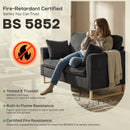 HOMCOM 2 Seater Sofa, Corduroy Sofa w/ Spring Cushions 2 Pillows, Dark Grey