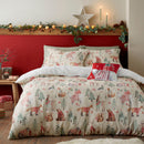 Fusion Christmas Woodland Animals Duvet Cover Set in Natural