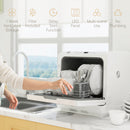 HOMCOM Worktop Dishwasher w/ 4 Place Settings 6 Programs, White