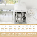 HOMCOM Worktop Dishwasher w/ 4 Place Settings 6 Programs, White