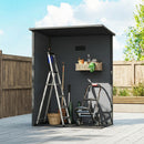 Outsunny 5' X 3' Garden Shed W/ Floor, Lockable Door, Window And Vent, Dark Grey
