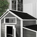 PawHut Chicken Coop With Nesting Box, Openable Top, Pull-Out Tray, Grey
