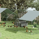 PawHut Chicken Coop With Nesting Box, Openable Top, Pull-Out Tray, Grey