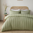 Serene Crinkle Wave Duvet Cover Set in Green